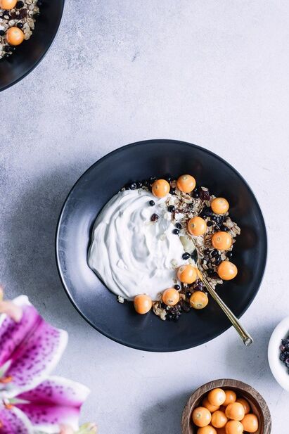 A simple breakfast bowl with fresh ingredients